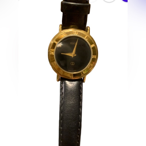 Gucci 3000L Vintage Women's 25mm Gold Dial 18KGP Swiss Quartz Watch Need Battery - Picture 14 of 16